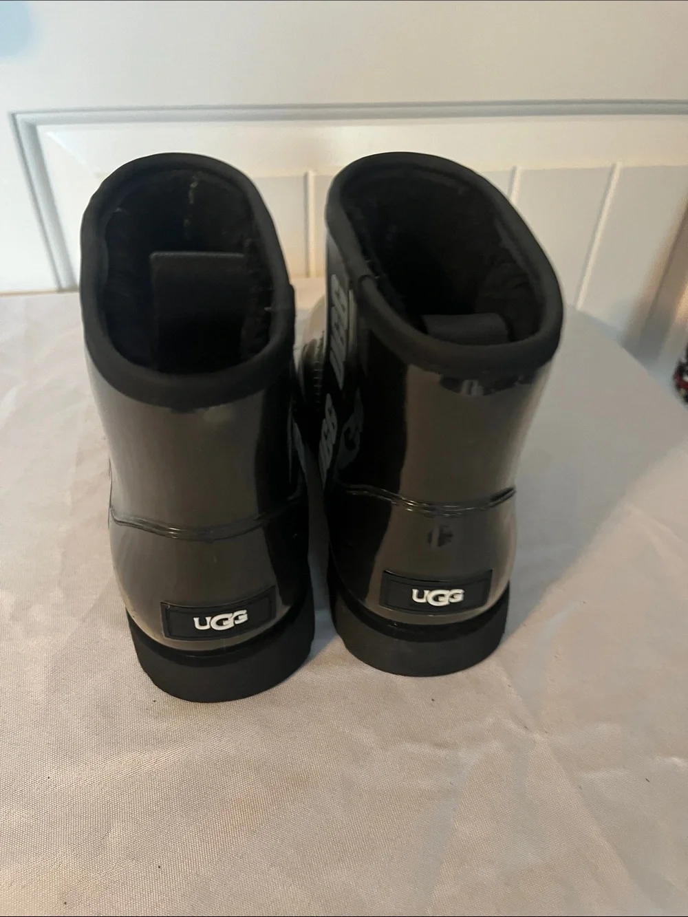 UGG Kids Black Gloss Short Rain Boot